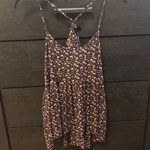 Black and pink floral print TOP : Forever 21